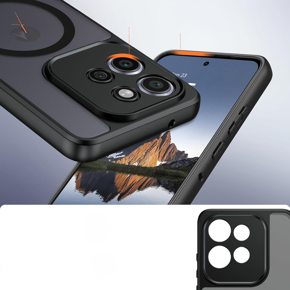 Θήκη για Motorola Edge 50 Neo / ThinkPhone 25, για MagSafe, ERBORD Μatt Case, μαύρη