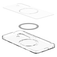 Θήκη MagSafe Spigen για Samsung Galaxy S25+ Plus, Ultra Hybrid, διάφανο / λευκό + Μετριασμένο γυαλί 9H