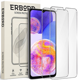 2x Μετριασμένο γυαλί για Samsung Galaxy A23 4G/5G, ERBORD 9H Hard Glass στην οθόνη