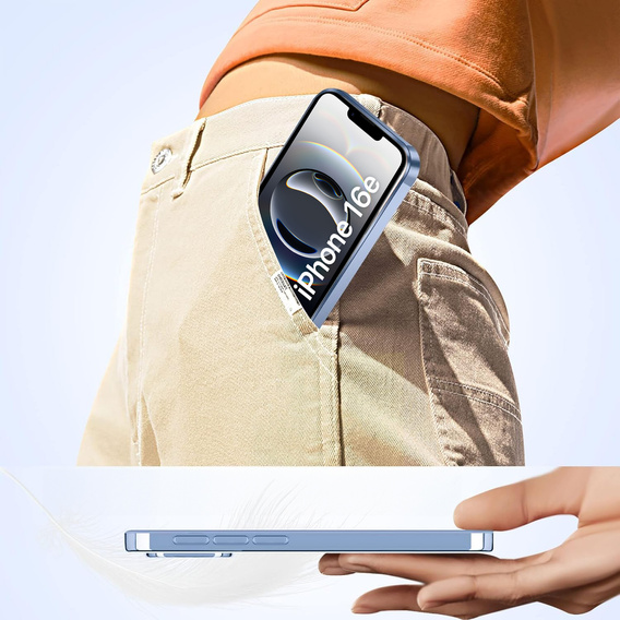 Θήκη για iPhone 16E, Electro MagSafe, μπλε + Γυαλί για την οθόνη