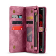 CASEME θήκη για Samsung Galaxy S25 Ultra, Retro Leather Wallet, με λουράκι, κόκκινη