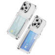 Θήκη για iPhone 16 Pro, Card Holder Kickstand, διαφανής