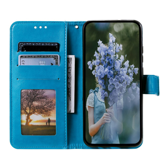 Θήκη με πτερύγιο για Motorola Moto G73 5G, Mandala Flower, μπλε