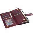 θήκη πτερύγιο για Samsung Galaxy S25 Edge, Rhombus Crossbody Leather, μπορντό