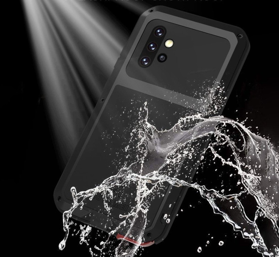 Love Mei Θήκη για Samsung Galaxy A52 / A52s, armored with glass, μαύρη