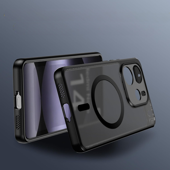 Θήκη για Xiaomi Redmi Note 14 4G, για MagSafe, ERBORD Μatt Case, μαύρη + Γυαλί οθόνης