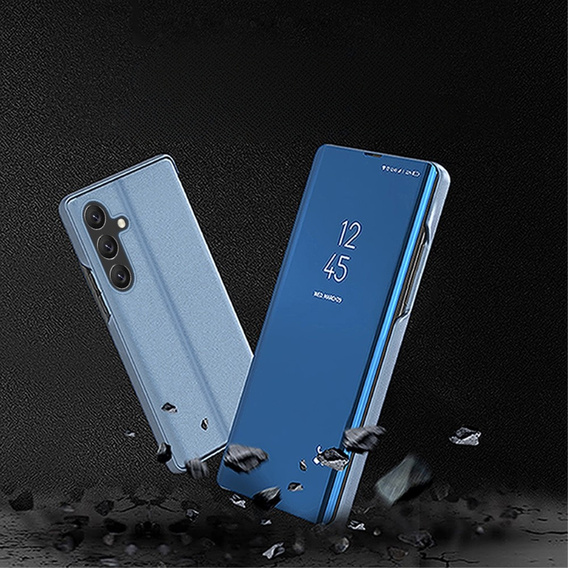 Θήκη για Samsung Galaxy A15, Clear View, μαύρη + γυαλί 9H