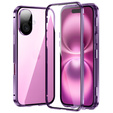 θήκη για το iPhone 16, Magnetic Dual Glass, μωβ