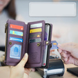 θήκη CASEME για Samsung Galaxy A55 5G, RFID Leather Wallet, με λουράκι ώμου, μωβ