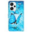 Θήκη με πτερύγιο για Xiaomi Redmi Note 13 Pro+, Wallet, Butterflies μπλε