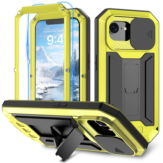 Θωρακισμένη θήκη για iPhone 16E, R-JUST, κίτρινη