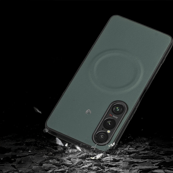 Θήκη για Sony Xperia 1 VI, Leather Hybrid MagSafe, πράσινη