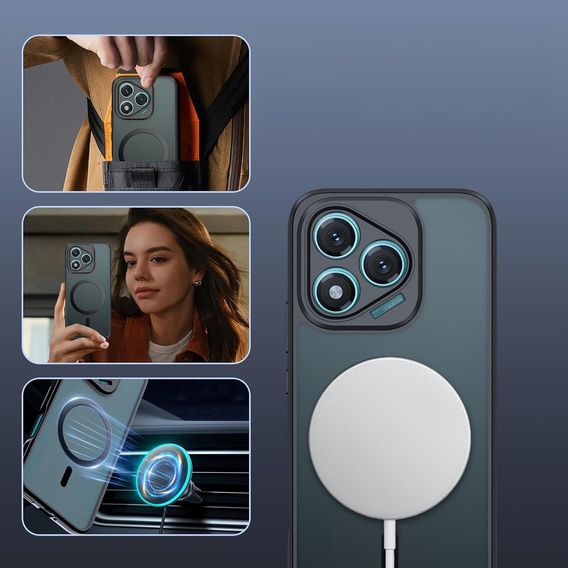 Θήκη για Honor 400 Lite, για MagSafe, ERBORD Μatt Case, μαύρη