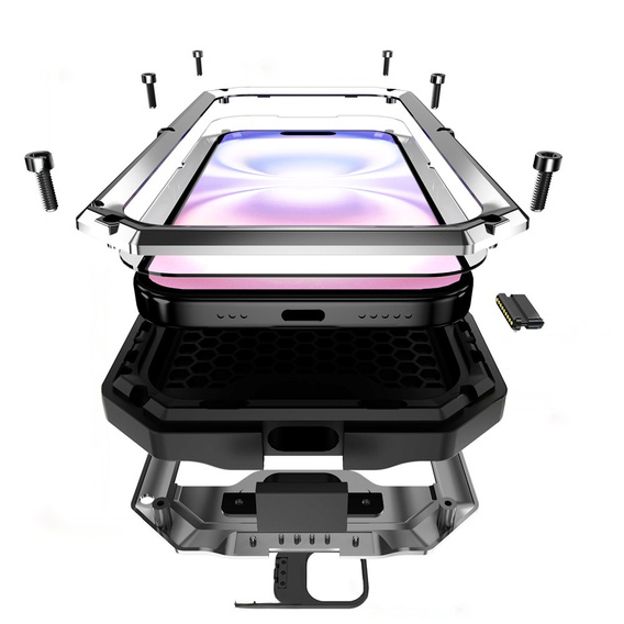 Θήκη R-JUST με προστατευτικό οθόνης και βάση για iPhone 17