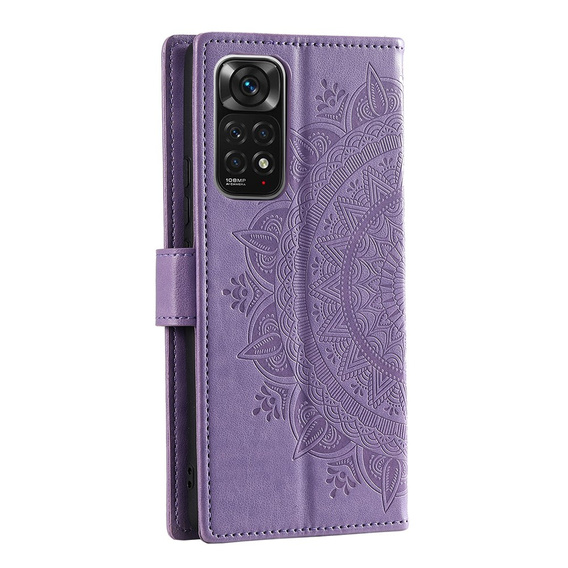 Θήκη με πτερύγιο για Xiaomi Redmi Note 11/11S, Mandala, μωβ