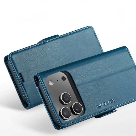 Γυαλιστερή θήκη πορτοφολιού Litchi με πτερύγιο για iPhone 17 Pro Max