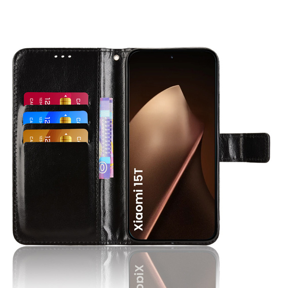 Crazy Horse θήκη πορτοφόλι πτερύγιο για Xiaomi 15T