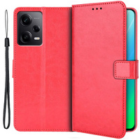 Θήκη με πτερύγιο για Xiaomi Redmi Note 12 Pro+ 5G, Crazy Horse Wallet, κόκκινη