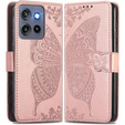 Θήκη με πτερύγιο για Motorola Edge 50 Neo / Motorola ThinkPhone 25, Butterfly, ροζ rose gold