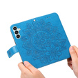 Θήκη με πτερύγιο για Samsung Galaxy M15 5G, Mandala, μπλε