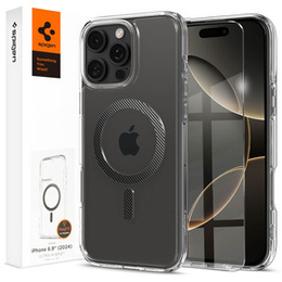 Θήκη MagSafe Spigen για iPhone 16 Pro Max, Ultra Hybrid, διαφανής + Μετριασμένο γυαλί 9H