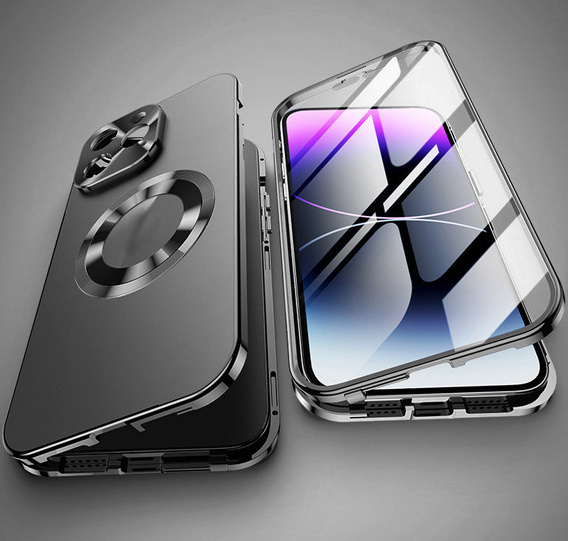 Θήκη για iPhone 13 Pro Max, Dual Glass, για Magsafe, μαύρο