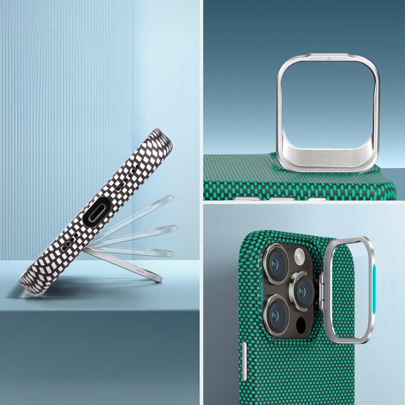 Θήκη για iPhone 15 Pro Max, Πλαίσιο Kickstand, για MagSafe, Sand Green