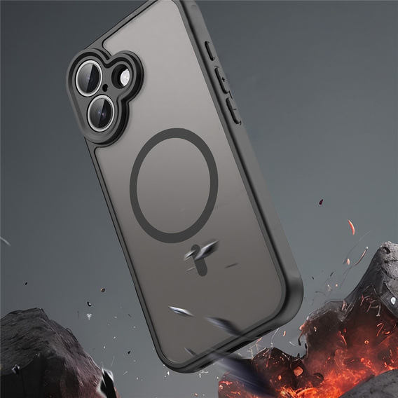 Θήκη για iPhone 17, για MagSafe, με προστασία κάμερας, χρωματιστή με μαύρο περίγραμμα