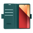 Θήκη για Xiaomi Redmi Note 13 Pro 4G, ERBORD Glossy Litchi, πορτοφόλι με πτερύγιο, πράσινη