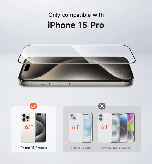 2x SURITCH γυαλί για iPhone 15 Pro