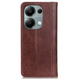 Θήκη για Xiaomi Redmi Note 13 Pro 4G / Xiaomi Redmi Note 14S / Xiaomi Poco M6 Pro 4G, Wallet Litchi Leather, καφέ