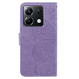 Θήκη με πτερύγιο για Xiaomi Poco X6 5G, Butterfly, μωβ