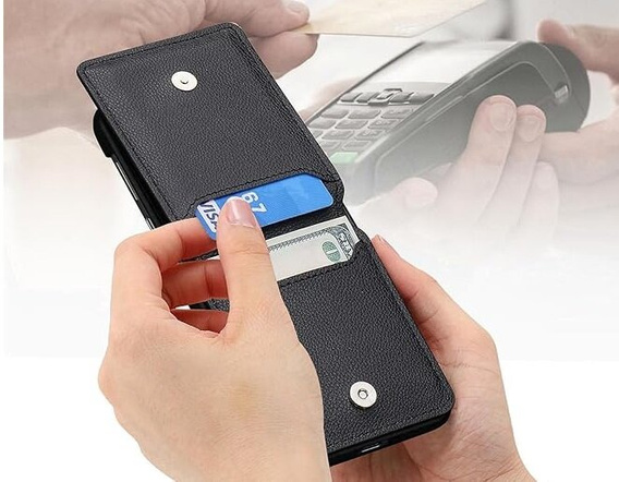 Θήκη για Motorola Razr 50 Ultra, Card Slot Ring Case, μαύρη