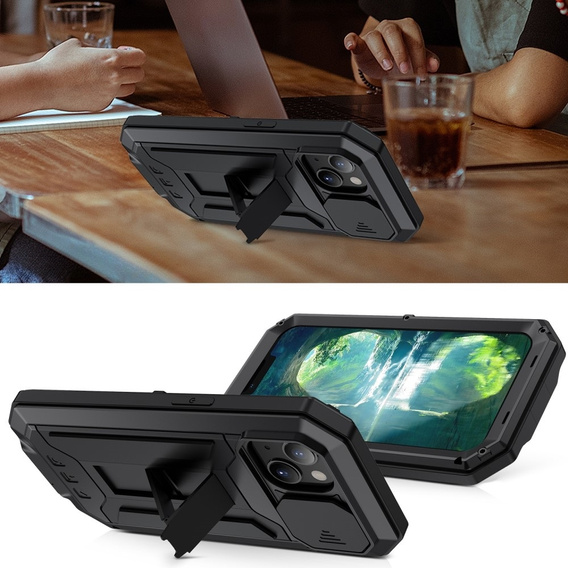 Θήκη για iPhone 13 Mini, R-JUST CamShield Slide, θωρακισμένη, μαύρη