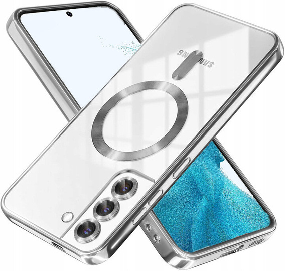 Θήκη για Samsung Galaxy S22, Electro MagSafe, ασημένια + Γυαλί για την οθόνη