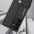 Θήκη με πτερύγιο για Samsung Galaxy S25, GKK Card Slot Wallet, carbon μαύρη
