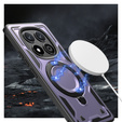 Θήκη για Xiaomi Redmi Note 14 Pro 5G /  Poco X7 5G, Στρατιωτικό MagSafe, μωβ + γυαλί 9H