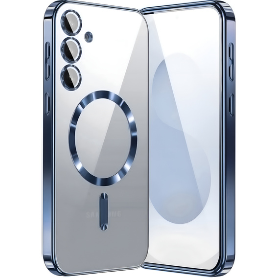 Θήκη για Samsung Galaxy S25, Electro MagSafe, σκούρο μπλε + Γυαλί για την οθόνη
