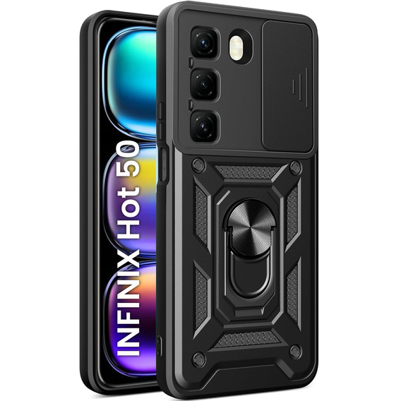 Θήκη για Infinix Hot 50 4G, CamShield Slide, μαύρη