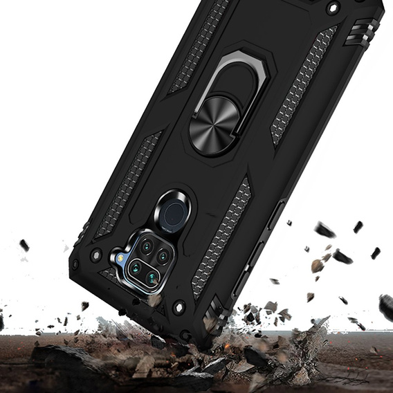 θωρακισμένη θήκη για Xiaomi Redmi Note 9, Nox Case Ring, μαύρη