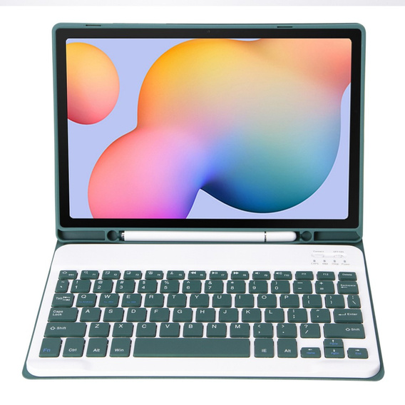 Θήκη + πληκτρολόγιο Samsung Galaxy Tab S6 Lite P610/P615 / S6 Lite 2022 10.4, Pen Slot, πράσινη