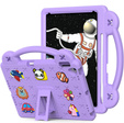 Παιδική θήκη για iPad 10.2" 2021/2020/2019 (9/8/7 gen.) / Air 10.5" 2019 (3 gen.), Cute Patterns, με βάση, μωβ