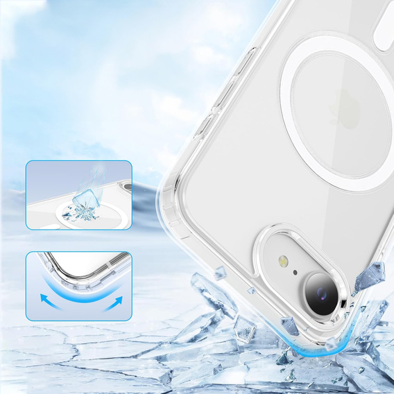 Μαγνητική θήκη MagSafe για iPhone 16, ERBORD CrystalMag, Διαφανής + Γυαλί οθόνης