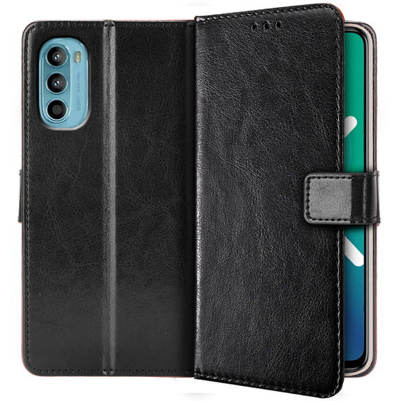 Θήκη με πτερύγιο για Motorola Moto G52 / G82 5G, Crazy Horse Wallet, μπλε