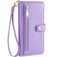 Θήκη με πτερύγιο για Samsung Galaxy A54 5G, Wallet Zipper Pocket, μωβ