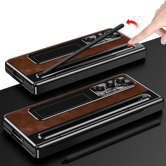 Θήκη με βάση Leather+PC με γυαλί και γραφίδα για Samsung Galaxy Z Fold6 5G