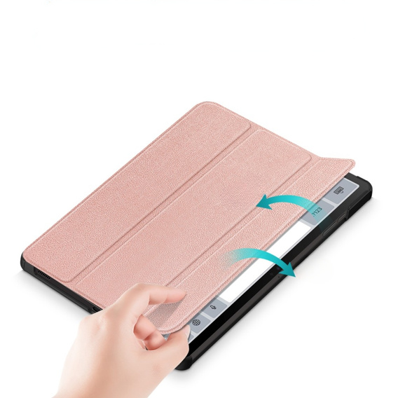 Θήκη για Samsung Galaxy Tab S9 FE+ Plus, Smartcase με χώρο για γραφίδα, ροζ rose gold
