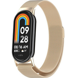 Βραχιόλι Μιλάνου με θήκη για Xiaomi Smart Band 10 / 9 / 8, σαμπάνια