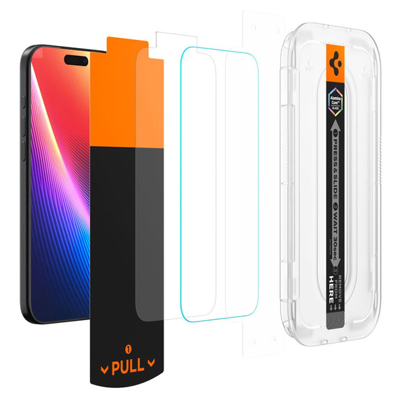Σκληρό γυαλί Spigen για iPhone 17 Pro Max / 16 Pro Max , Glas.tR "EZ Fit Pro", Διαφανές