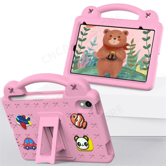 Παιδική θήκη για iPad mini 8.3" 2021 (6 gen.) / iPad mini 8.3" 2024 (7 gen.), Cute Patterns, με βάση, ροζ